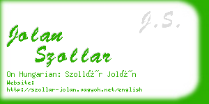 jolan szollar business card